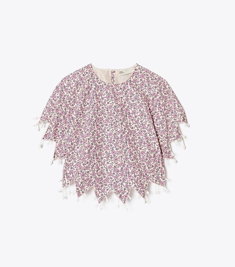 Ditsy Floral Silk Taffeta Top Women S Designer Tops Tory Burch