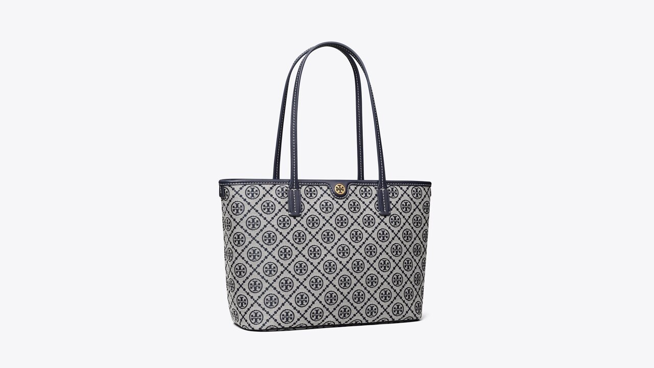 Kleine Tote Bag Mit T Monogramm Und Rei Verschluss Damen Taschen