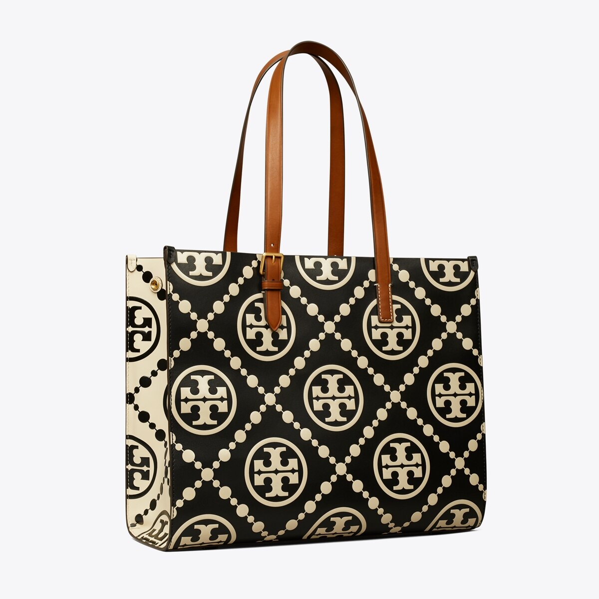 Kontrastierend geprägte Tote Bag mit T Monogramm Damen Taschen Tote