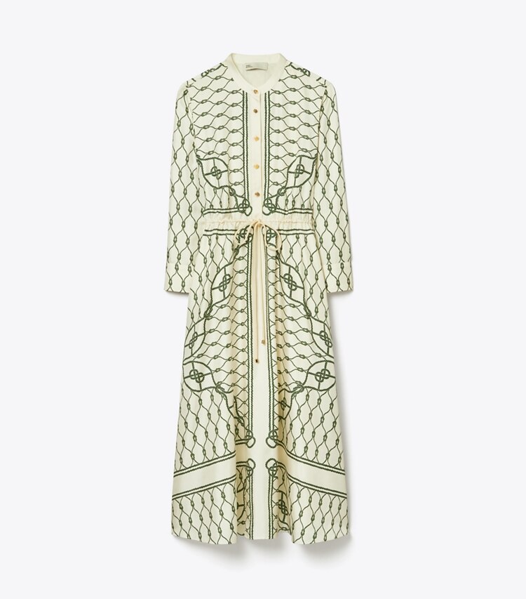 Printed Silk Shirtdress Women S Designer Dresses Tory Burch