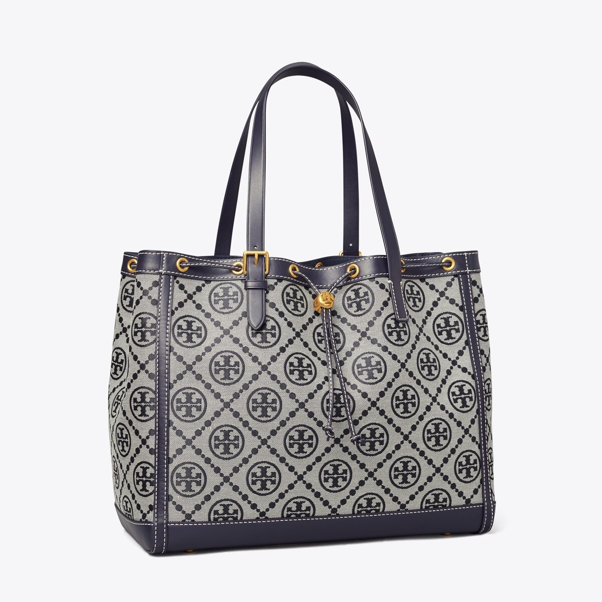 Tote Bag Aus Jacquard Mit T Monogramm Damen Taschen Tote Bags Tory