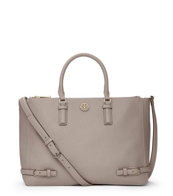 French Gray Tory Burch Robinson Multi Tote 