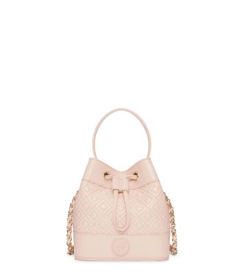 Light Oak Tory Burch Marion Quilted Mini Bucket Bag 