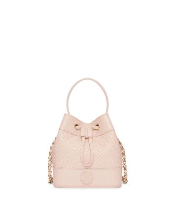 Light Oak Tory Burch Marion Quilted Mini Bucket Bag 