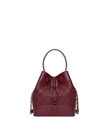 Red Agate Tory Burch Marion Quilted Mini Bucket Bag 