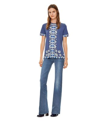 Tory Burch Printed Cotton Jersey T-shirt 