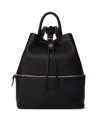 Black Tory Burch Robinson Pebbled Convertible Backpack 