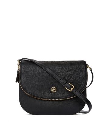 Black Tory Burch Robinson Pebbled Messenger 