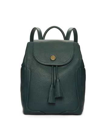 Jitney Green Tory Burch Frances Flap Backpack 