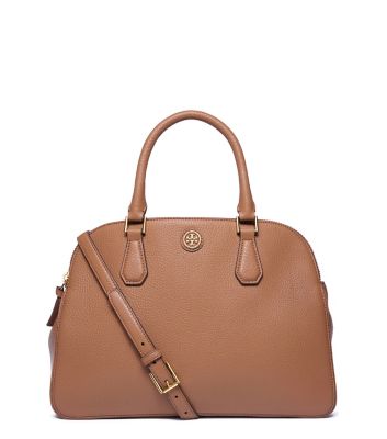 Tigers Eye Tory Burch Robinson Pebbled Double-zip Satchel 