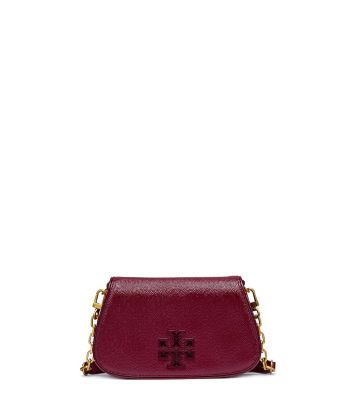 Red Agate Tory Burch Britten Patent Mini Cross-body 