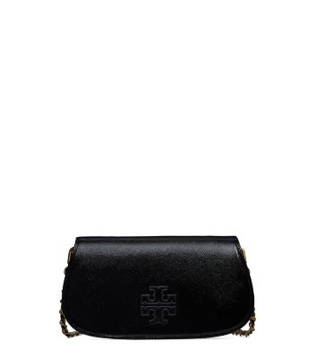 Black Tory Burch Britten Patent Clutch 