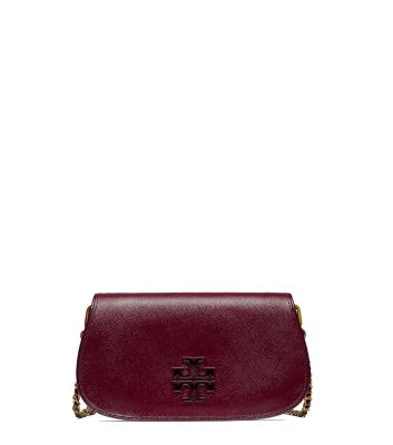 Red Agate Tory Burch Britten Patent Clutch 