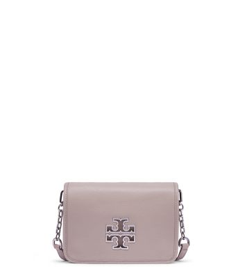 French Gray Tory Burch Britten Combo Cross-body 