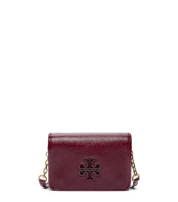 Red Agate Tory Burch Britten Patent Combo Cross-body 