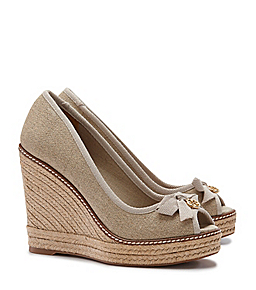 Gold Tory Burch Jackie Wedge Espadrille 