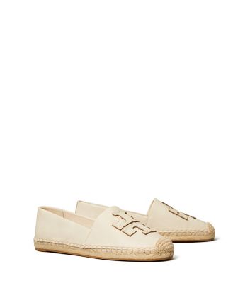 Tory Burch Ines Leather Espadrilles In New Cream/gold