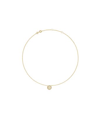 Tory Burch Miller Pavé Logo Delicate Necklace In Tory Gold/crystal