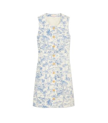 tory burch printed linen shift dress