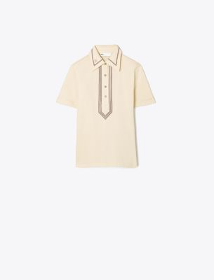 Tory Burch Mercerized Cotton Retro Polo