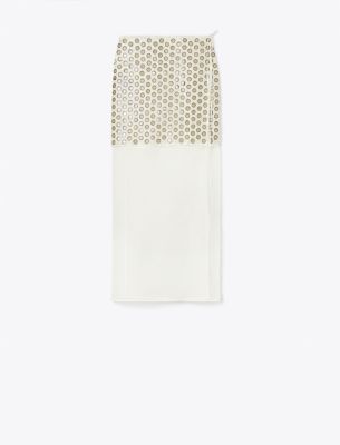 Tory Burch Mirror Embellished Double-Layer Skirt