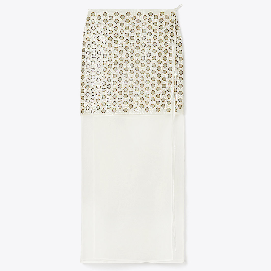 Tory Burch Mirror Embellished Double-Layer Skirt