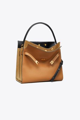 Tory Burch Lee Radziwill Pebbled Double Bag