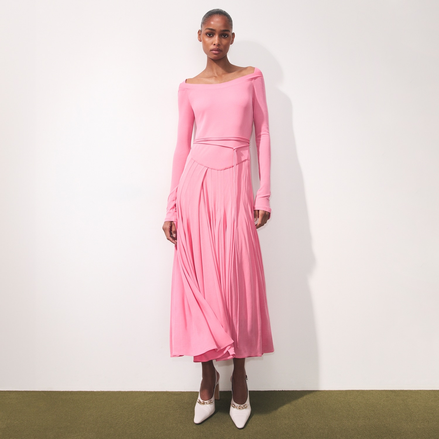 Shop the pink jersey dress