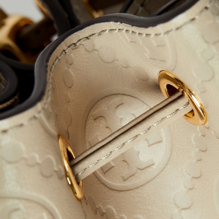 T Monogram Leather Crescent Bag: Women's Designer Shoulder