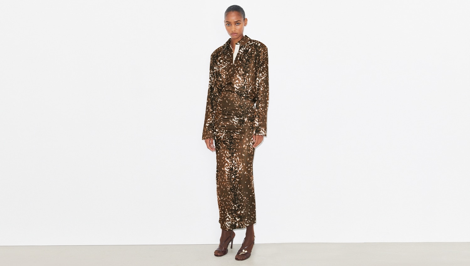 Shop the Fawn Print Shirtdress