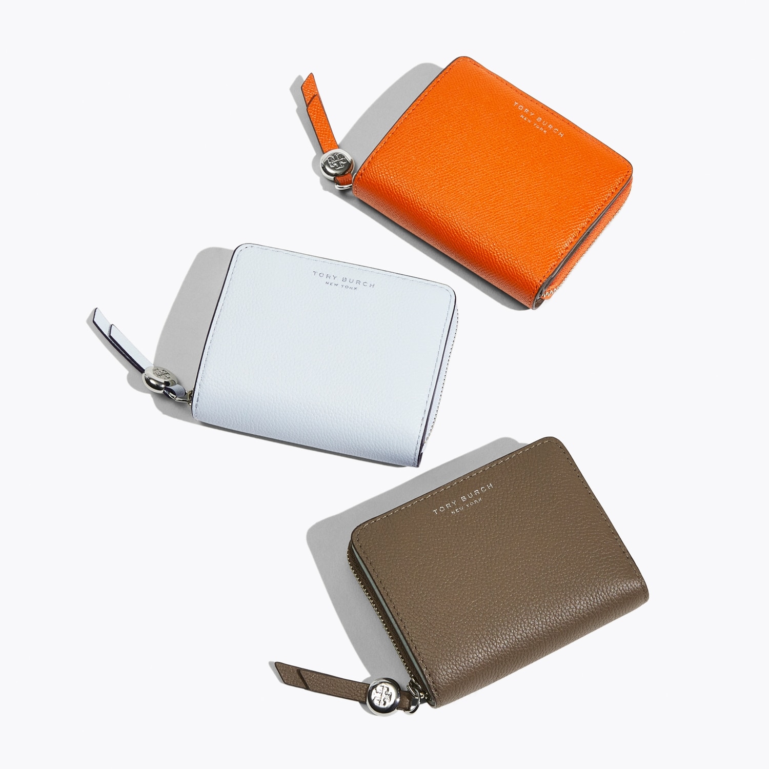 折り財布 グレー　オレンジ