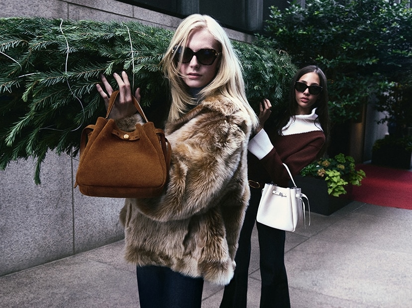 バケットバッグ スエード