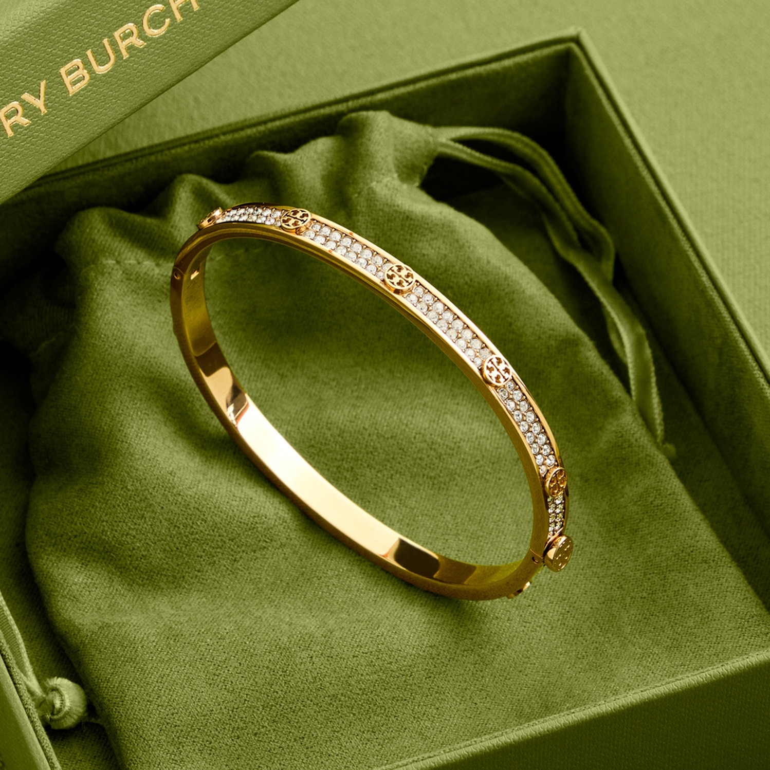 パヴェブレスレット　ゴールド