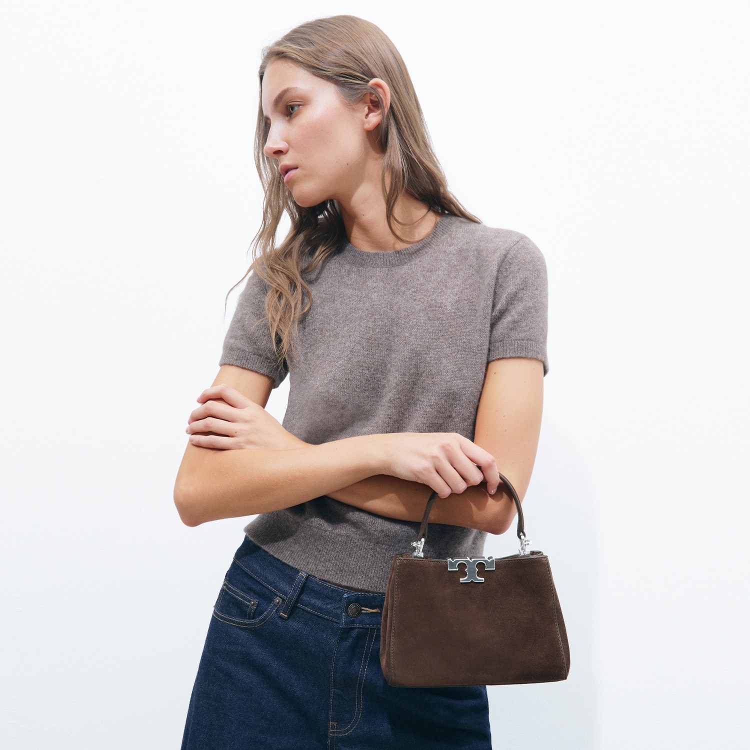 Shop the Eleanor Mini Satchel in suede