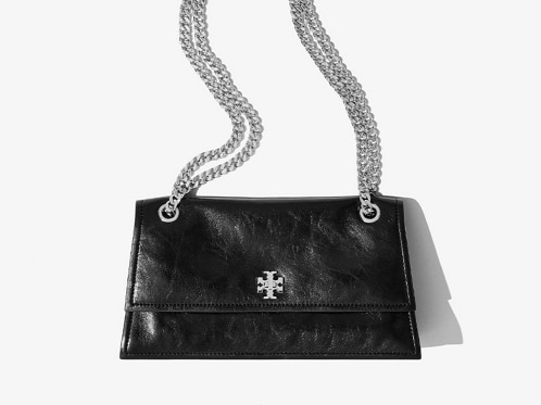 ショルダーバッグ・ポシェット TORY BURCH BLACK LEATHER KIRA SHOULDER BAG Kira Chevron Convertible Shoulder Bag: Women's Designer