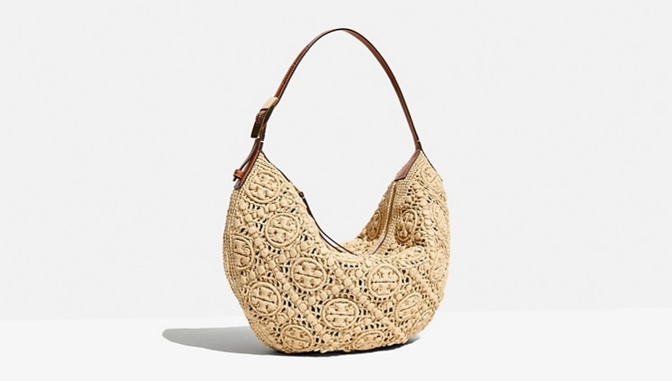 Shop the T Monogram Raffia Bag