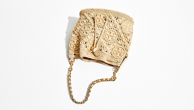 Shop the T Monogram Raffia Bag