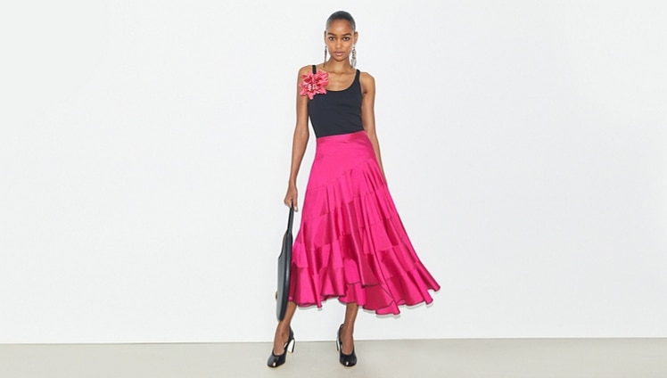 Shop the Pink Flared Skirt