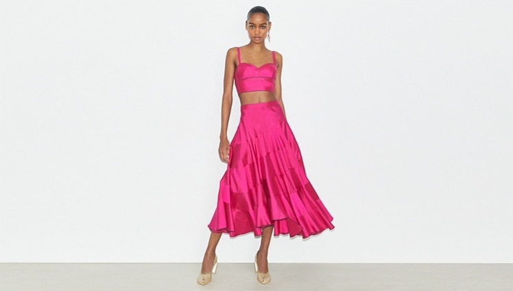 Shop the Pink Flared Skirt