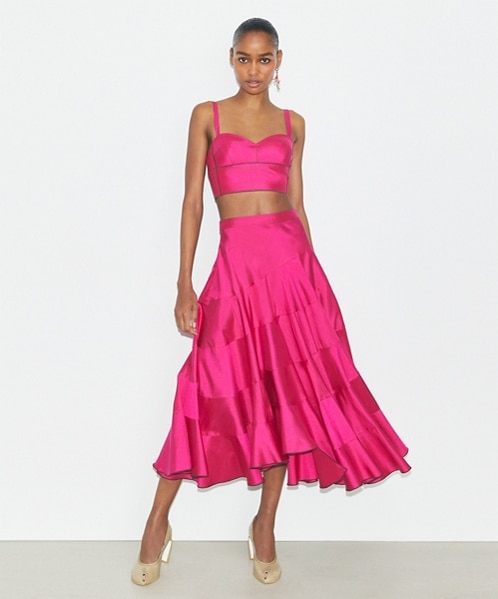 Shop the Pink Flared Skirt