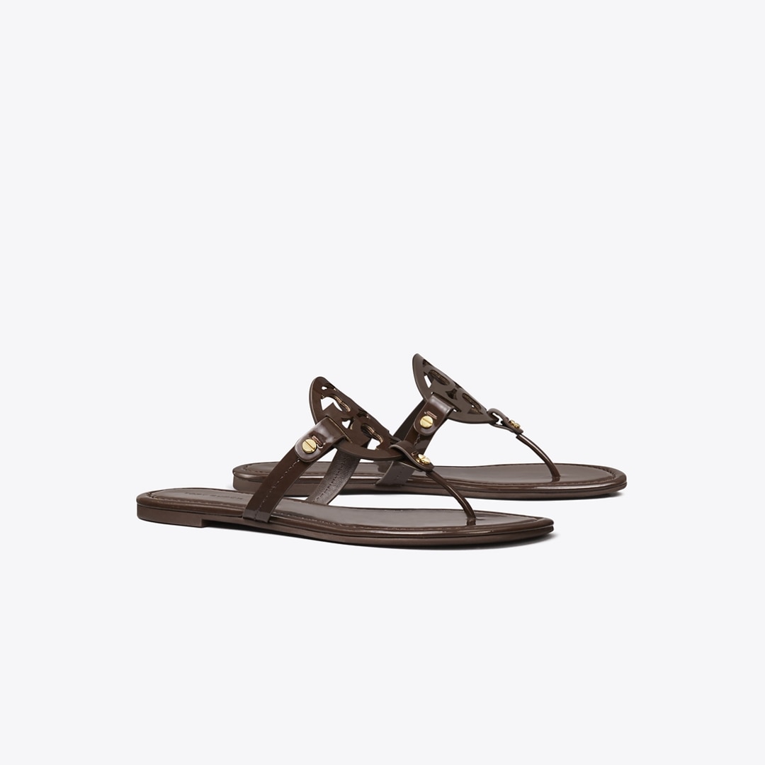 Tory Burch Miller Patent Sandal In Brown