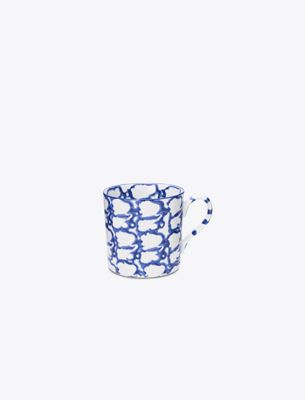 Tory Burch Spongeware Mug, Set Of 4 In Blue