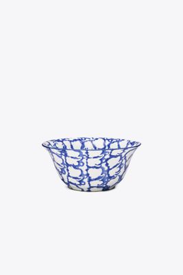 Tory Burch Spongeware Small Bowl, Set Of 4 In Blue