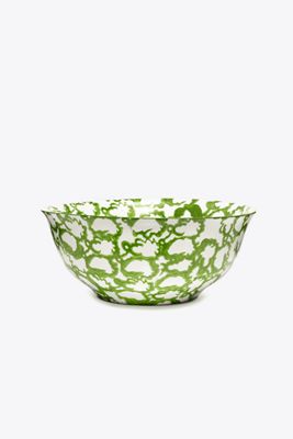 Tory Burch Spongeware Serving Bowl In Green