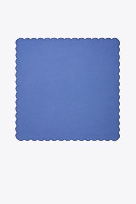 Tory Burch Scalloped Dinner Linen Napkin, Set Of 6 In Blue