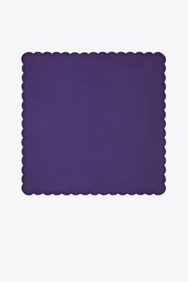 Tory Burch Scalloped Dinner Linen Napkin, Set Of 6 In Purple