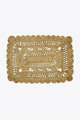 Tory Burch Rectangle Jute Placemat In Brown