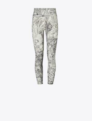 Tory Sport Tory Burch Weightless Printed 7/8 Legging In Gray