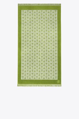 Tory Burch T-tile Beach Towel In Green