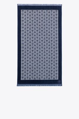 Tory Burch T-tile Beach Towel In Blue
